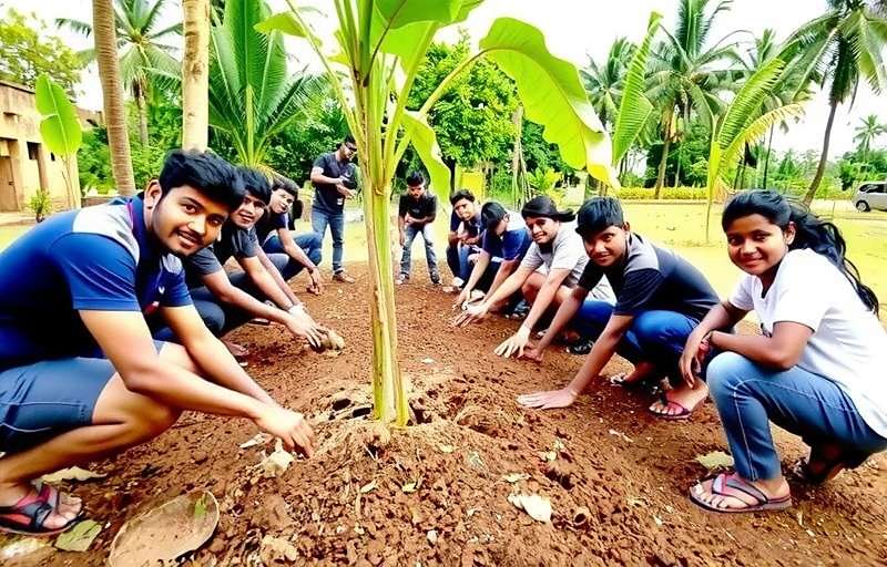 Margao Marvels - Community Service Margao Marvels community service event showing players participating in a tree-planting initiative in Chennai